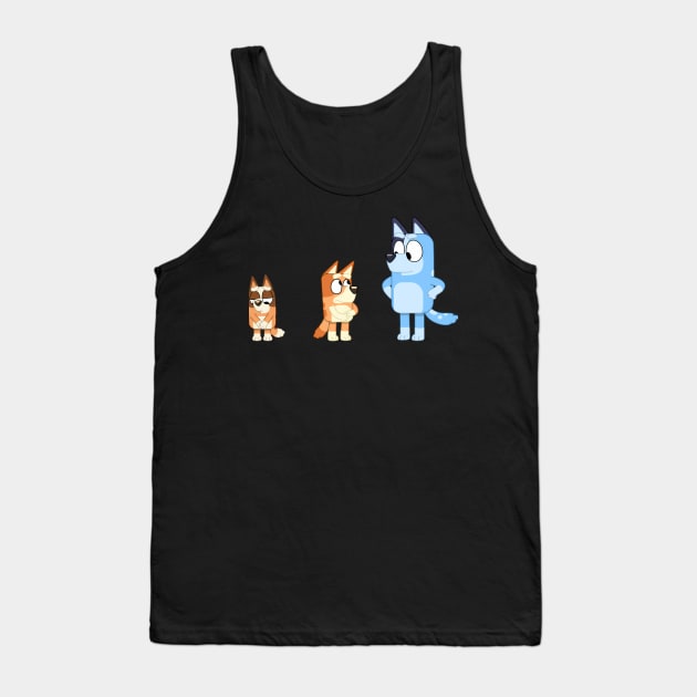 Bingo, Bluey and Chilli Color Swap Tank Top by Inspire Gift